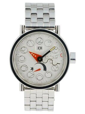 Alain Silberstein Hedbo Silver Dial Stainless Steel 40mm Automatic Mens Watch